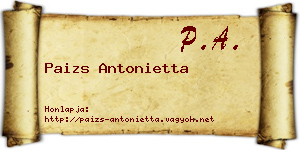 Paizs Antonietta névjegykártya